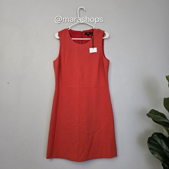 Theory Raneid W Crepe Sleeveless A-Line Dress in Crepe - Picture 3 of 7
